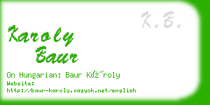 karoly baur business card